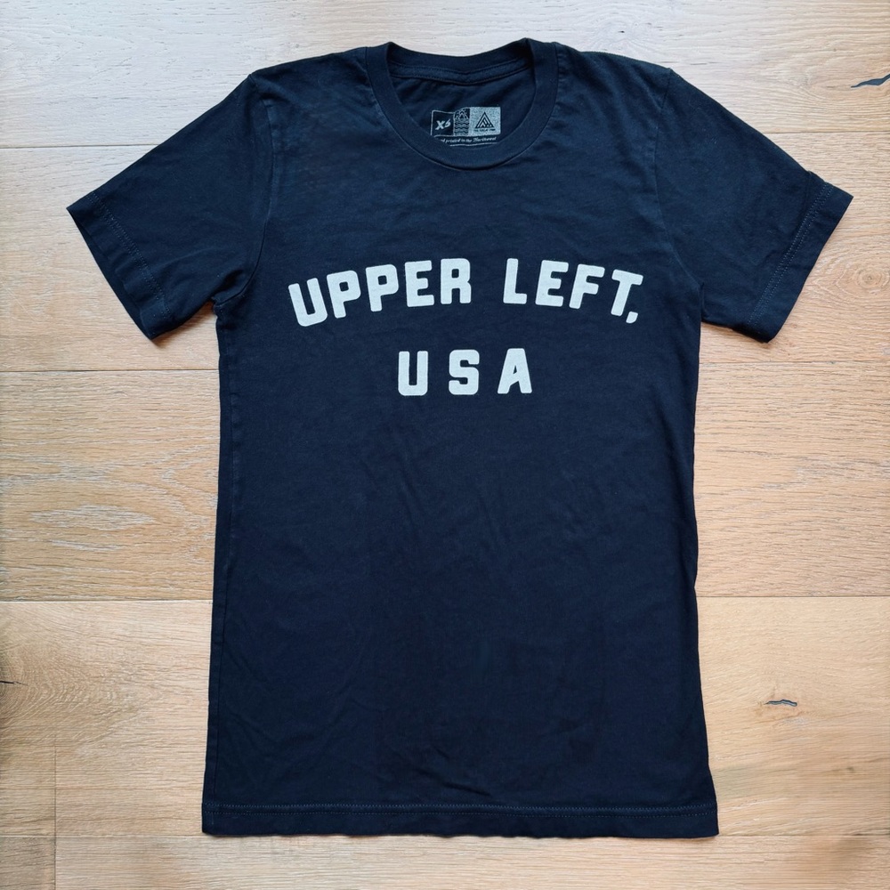 Upper Left Pacific Northwest Tee Black PNW, Oregon, Washington, Idaho Womens XS